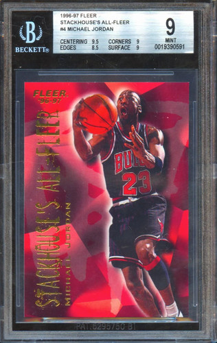 Michael Jordan 1996 Fleer Stackhouse's All-Fleer Chicago Bulls #4 BGS 9