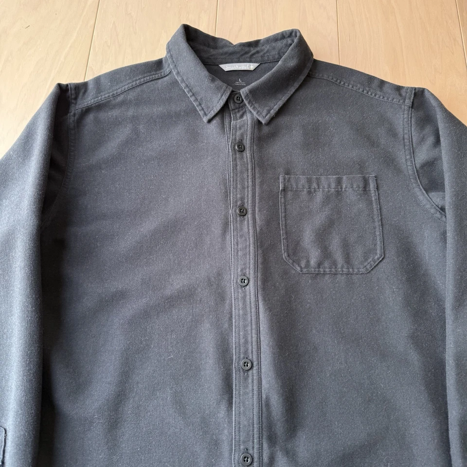 Smartwool Merino Wool Flannel Large Black Button Up Shirt Minimalist Outerwear - Image 3 of 4