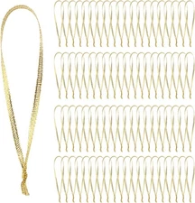 100 Pcs Christmas Ornament Ribbon Hangers, Thin Hand Tied Ornament Ribbon Loops