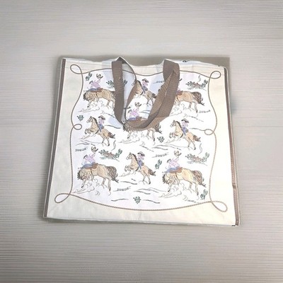 Burlington Reusable Shopping Bag Reusable Tote Bucking Horses BOHO Collectible 