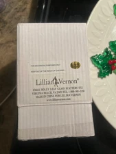 Vintage Lillian Vernon Present Gift Holly Berry Leaf Glass Scatters Christmas