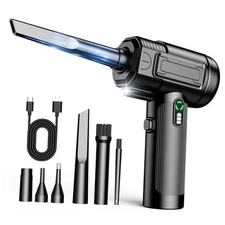 Compressed Air Duster: 100000RPM Electric Air Duster with LED Light Mini Air 