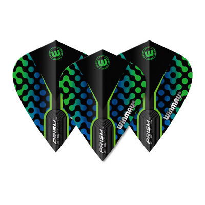 5 New Sets Winmau Prism Zeta Kite Dart Flights - Black Blue Green