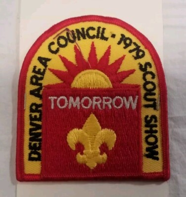 Vintage BSA Sew-On Embroidered Patch ''Denver Area Council-1979 Scout Show'' 3.5×3