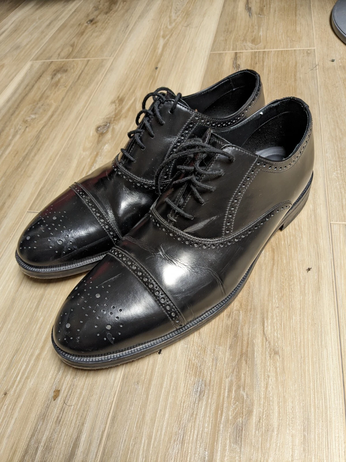OXFORDS DA UOMO CLARKS CRAFTMASTER ""RONNIE LIMIT"" PELLE NERA TAGLIA 11 5