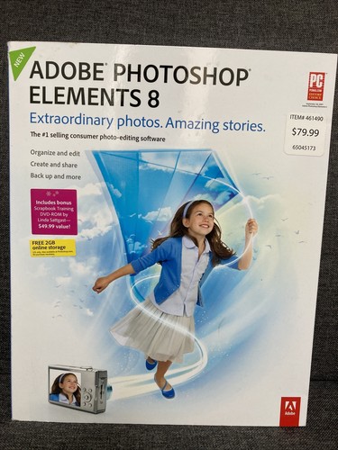 Adobe Photoshop Elements 8 Education Photo Editing PC Software Edit Share NEW