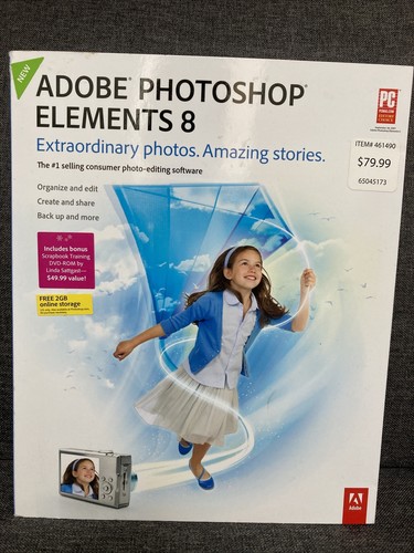 Adobe Photoshop Elements 8 Bildung Fotobearbeitung PC Software Bearbeiten Teilen NEU - Bild 1 von 4