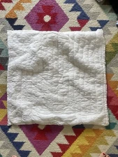 Pottery Barn Gathered Pillow Sham EURO  White Puffy EUC