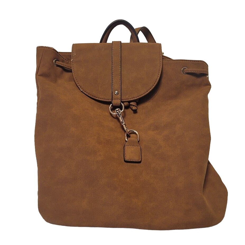 Like new Faux-leather bucket backpack in brown Leather Bucket Bag, Leather Backpack Purse, Leather Bag  main image 3