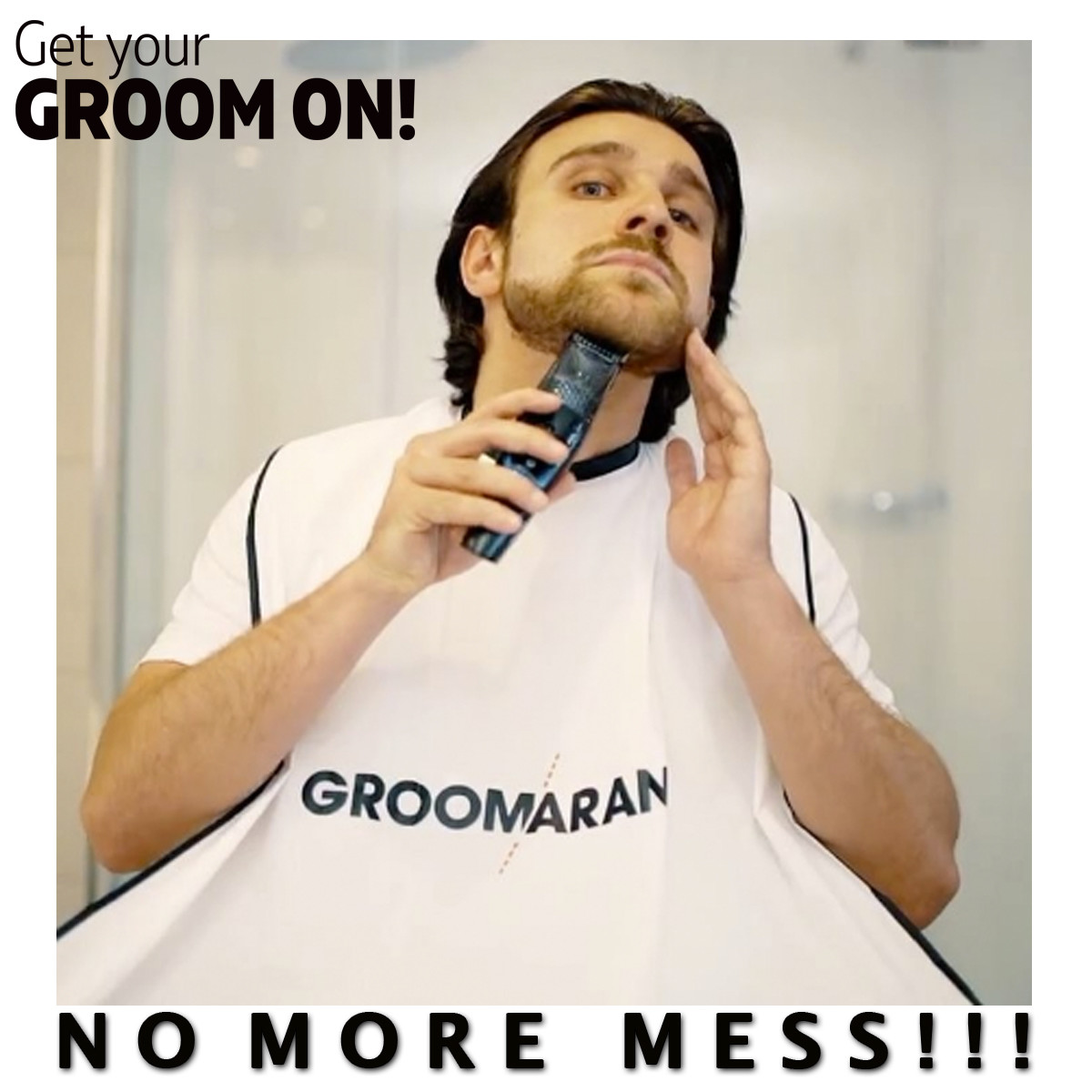 UK MENS FACIAL HAIR BEARD APRON CARE SHAVE CAP BIB TRIMMING