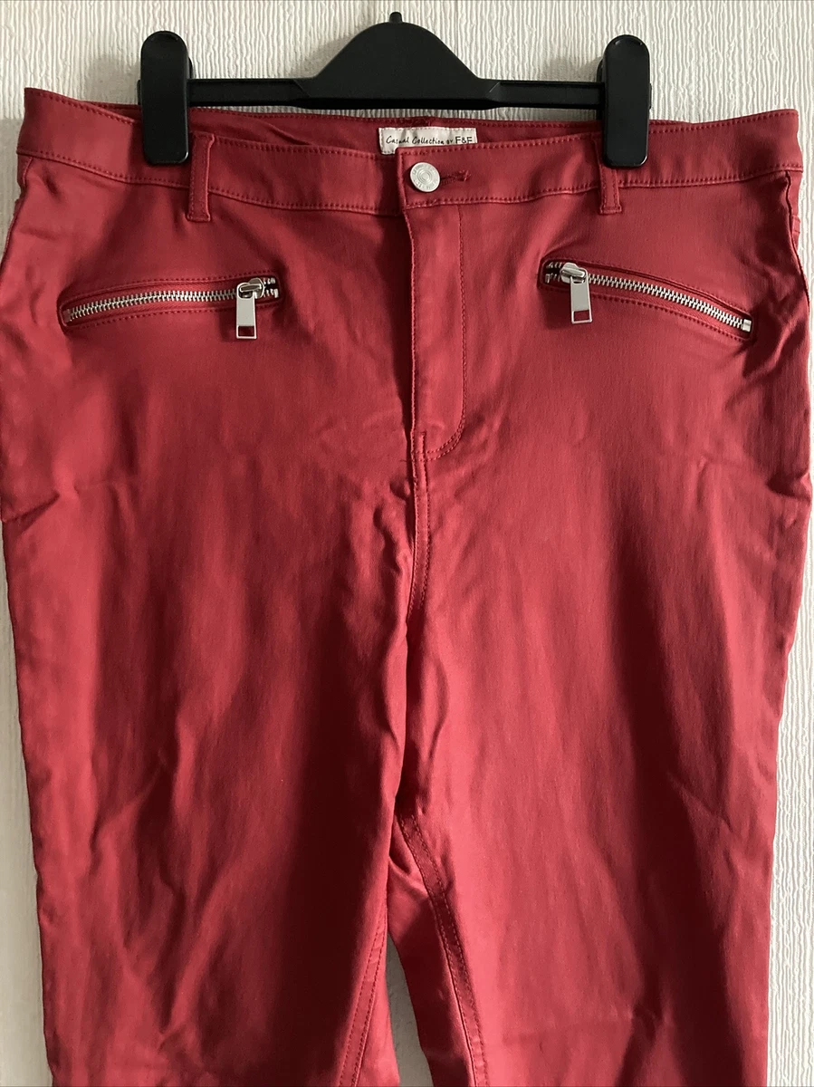 Rust Red Leather Look Trousers Size 14 From F F eBay
