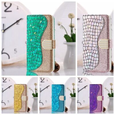 New High Quality Splice Leather Flip Wallet Phone Case For iPhone Samsung Huawei