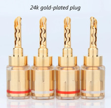 4PCS HiFi Audio 24K Gold Plated/Rhodium BFA Banana Connectors Speaker Cable Plug