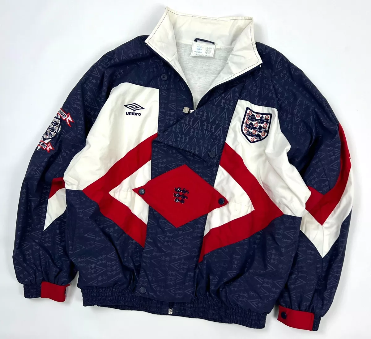 Vintage UMBRO Men's ENGLAND NATIONAL TEAM 1990/1992 Training Football  Jacket XL