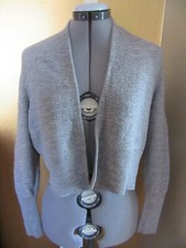 New Eileen Fisher GRAY 100 Alpaca Open Cardigan Sweater made in PERU size XS