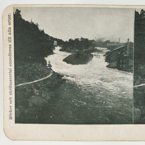 Trollhattan Svezia cascata stereoview c1900 Minneapolis settimanale svedese H1622 - Foto 3 di 4