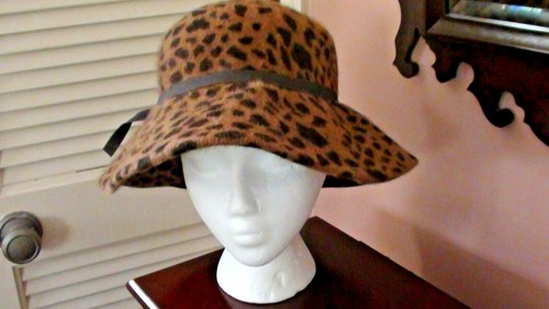 Ladies Merona Leopard Print Wide Brim 