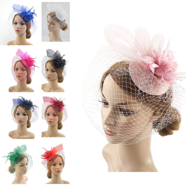 Saucer Sinamay Headband Fascinator Wedding Ascot Hat Hatinator Birdcage Veil