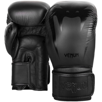 Venum Giant 3.0 Hook and Loop Training Boxing Gloves - Black/Black