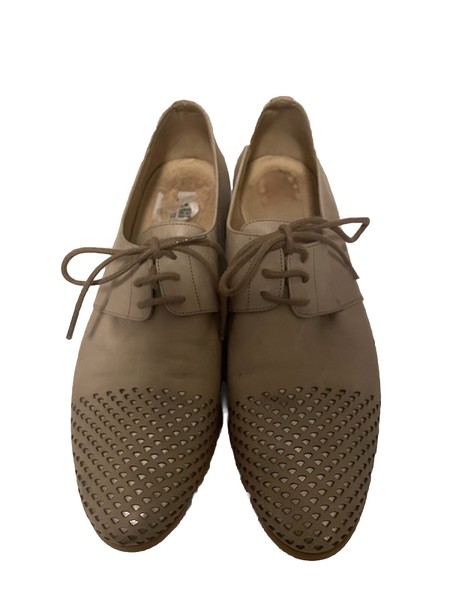Sofia Cruz EU 41 AU 10 Beige Leather Oxford Shoes Lace up Brogues Made Portugal