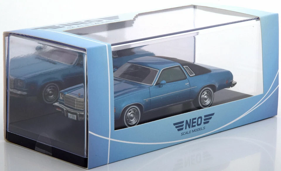 CHEVROLET MALIBU 2 Porte 1974 Blu Metal NEO 47186 1/43 Resina BLAU USA Auto - Immagine 2 di 3