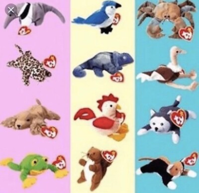 TY Beanie Babies 1993 LOT of 12 McDonalds Happy Meal Toys Complete