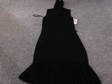 Calvin Klein Womens Dress Small midi black stretch A-line peplum casual wool