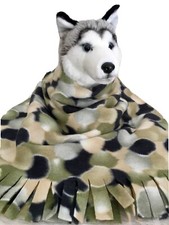 DOG SIZE FLEECE BLANKETS, Pet Blanket Travel Throw Cover, GREEN BLUE BUBBLES