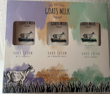 THE NATURAL GOATS MILK HAND CREAM TRIO LAVENDER,MANUKA HONEY,COCONUT 4.23 FLOZ