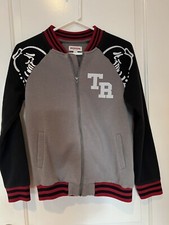 True Religion Boys Black Grey red Varsity Jacket - Size M TR737JK41