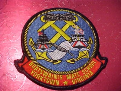 U.S. COAST GUARD BOATSWAINIS MATE SCHOOL YORKTOWN VA. PATCH NEW 4 X 4 INCH