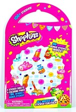 Shopkins Pegatina Hojas Adhesivas Dibujos para Colorear Juegos de Hobby Regalo para Niños Divertido Paquete Arte