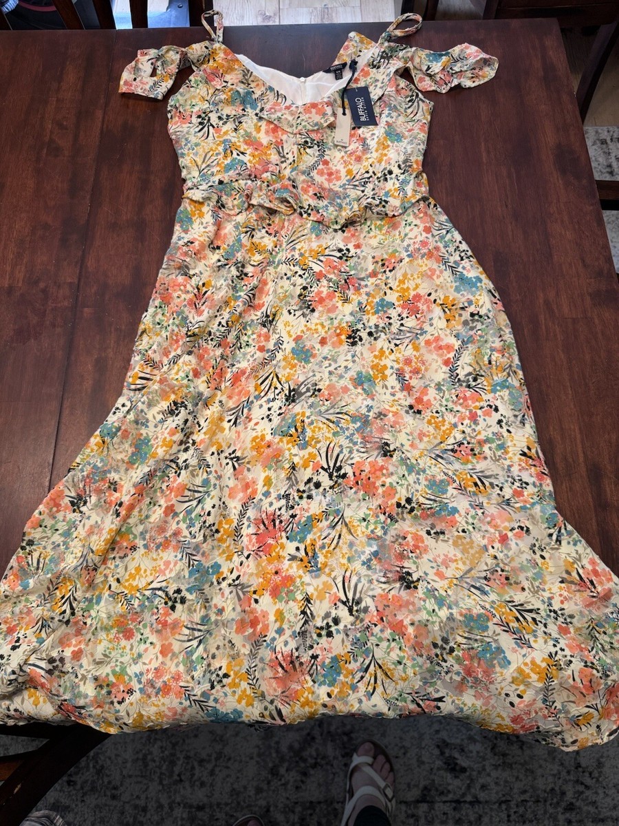 flowy flower dress Stine Goya Flowy Short Sleeve Midi Dress Melting Flowers