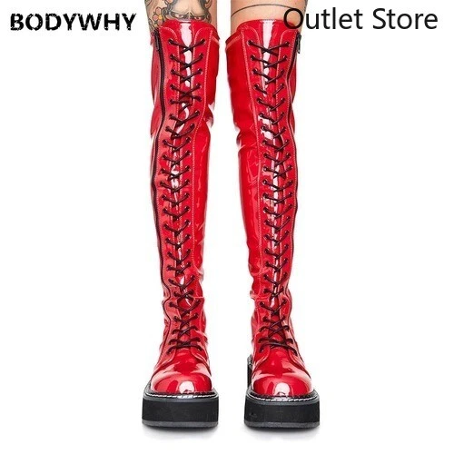 Женщина плюс размер косплей туфли ботинки женщин над колена ботинки - Изображение 4 из 4