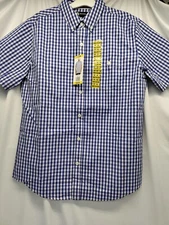 Weatherproof Men's Short Sleeve Woven Shirt Comfort Stretch Easy Care Lite Blue