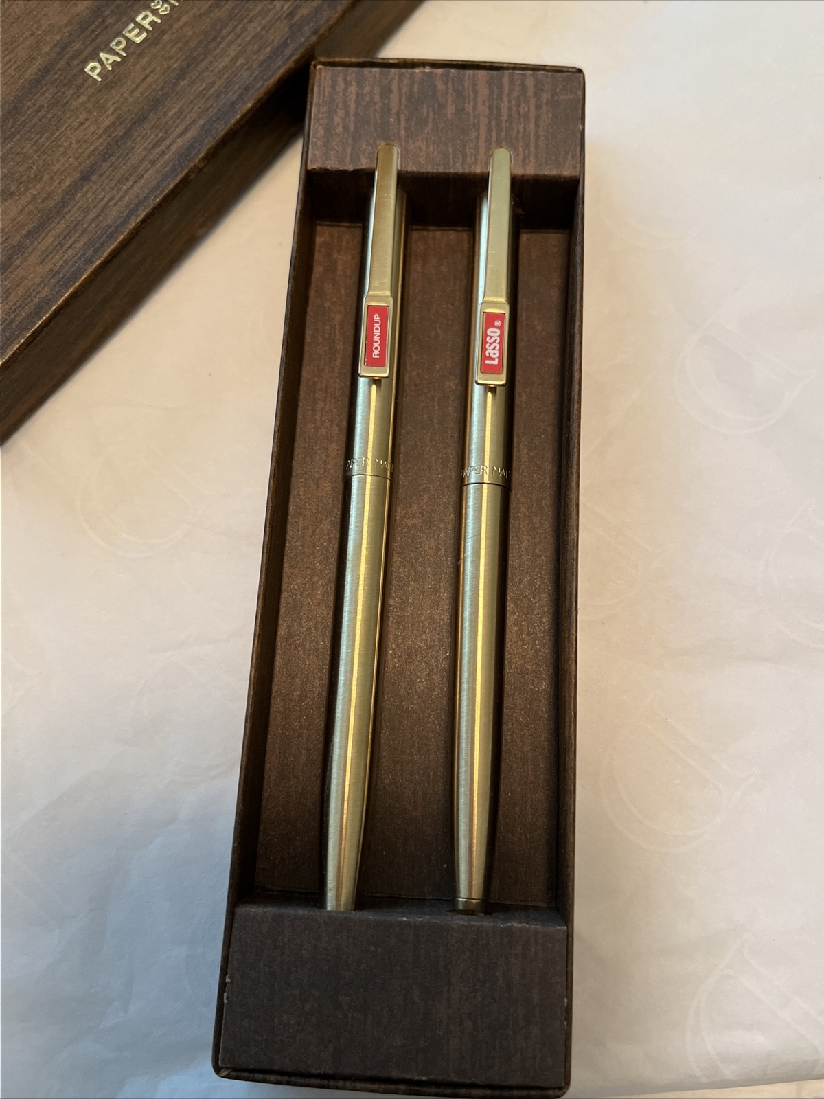 Vintage Paper Mate Ball-Point Pen & Pencil Set box- Roundup Lasso