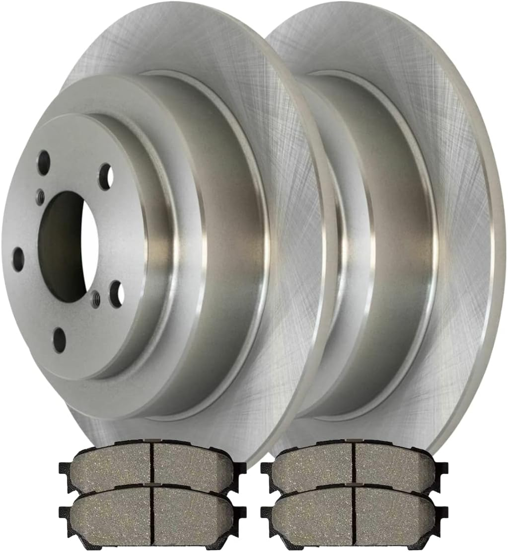 Autoshack Rear Brake Kit Rotors and Ceramic Pads Pair of 2 Driver and Passenger