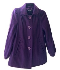 Purple Buttons Front With Pockets Smart Pea Coat Size 8