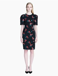 calvin klein floral embroidered sheath dress