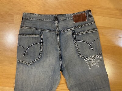Ecko Unltd 38x32 Jeans blue raw and uncut | eBay