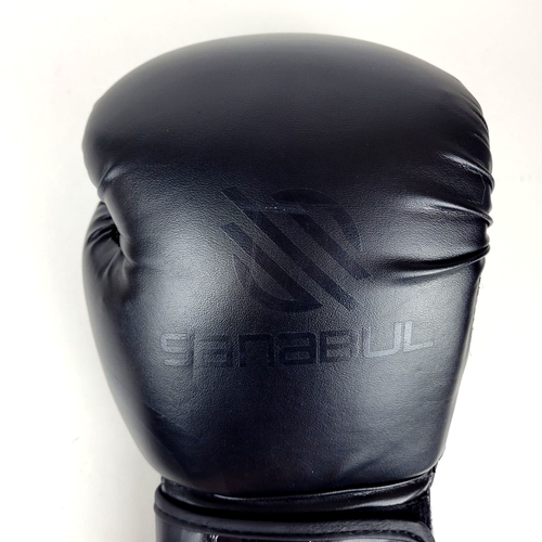 Sanabul MMA Boxing Gloves Essential Gel 16 oz Punching Bag All Black - Imagen 7 de 8