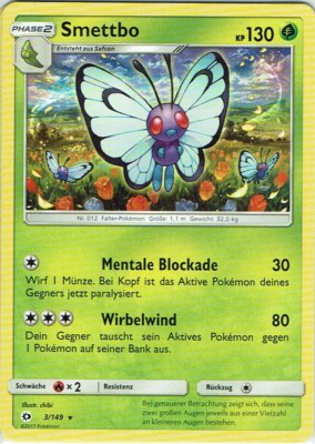 Pokemon Karte TCG Trading Card Game Sonne und Mond Nr. 3/149 Smettbo deutsch