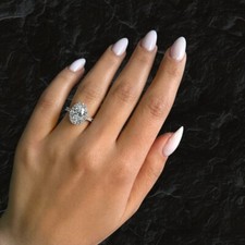 Diamond Wedding Ring Oval Cut Lab Grown 1.5 Carat IGI Certified 14k White Gold