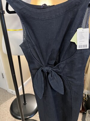 Holding Horses Anthropologie Clara Tie Front Denim Dress Womens 2 Dark Dye Blue