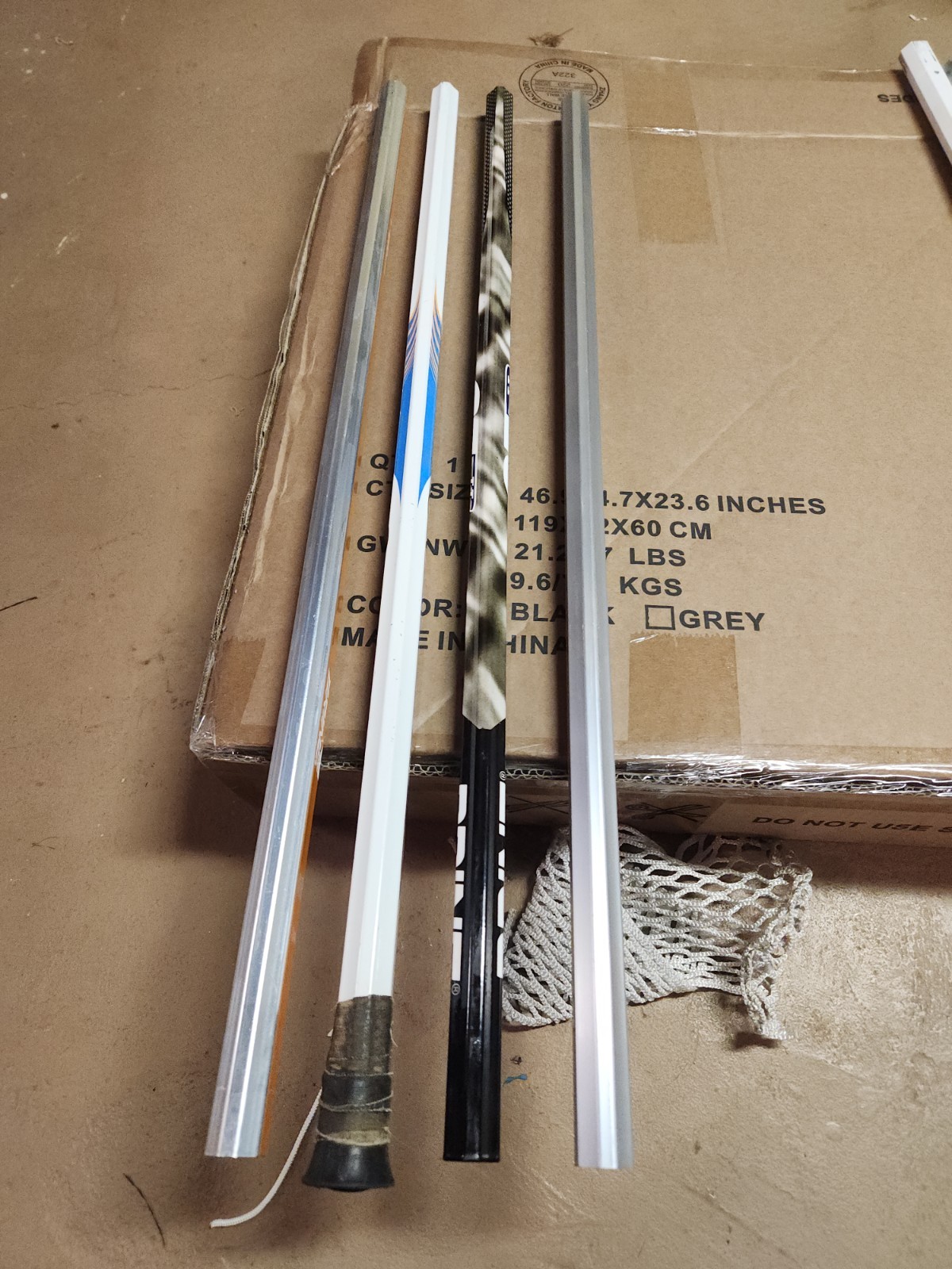 Vintage Brine Lacrosse Shafts, 1-6000, 1-Oz2, 1- F10, And 1-TA2 Lacrosse Shafts.