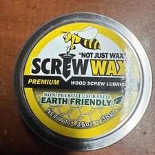 Premium Wood Screw Wax Lubricant Recommended for Zipbolt Products 1.35Oz/38Gramm