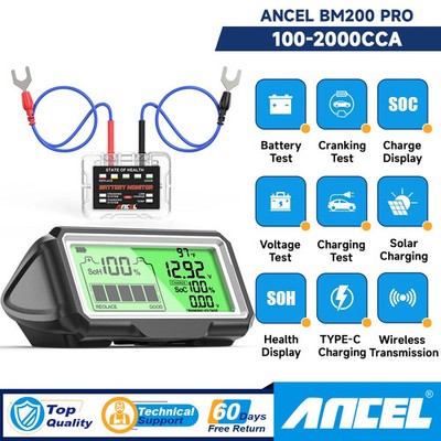 BM200 PRO 12VCar Battery Capacity Tester LED Display SOH SOC Battery Tester Tool