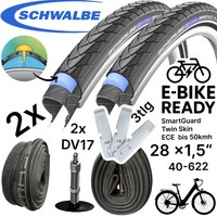 "2X Schwalbe Marathon Plus 28\" X 1,5\" (40-622) Reifen, SchläUche DV 17 Hebel Set"