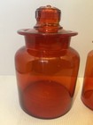 Large & Small Takahashi handblown Amberina Red Glass Canisters with Lids!! — photo 10