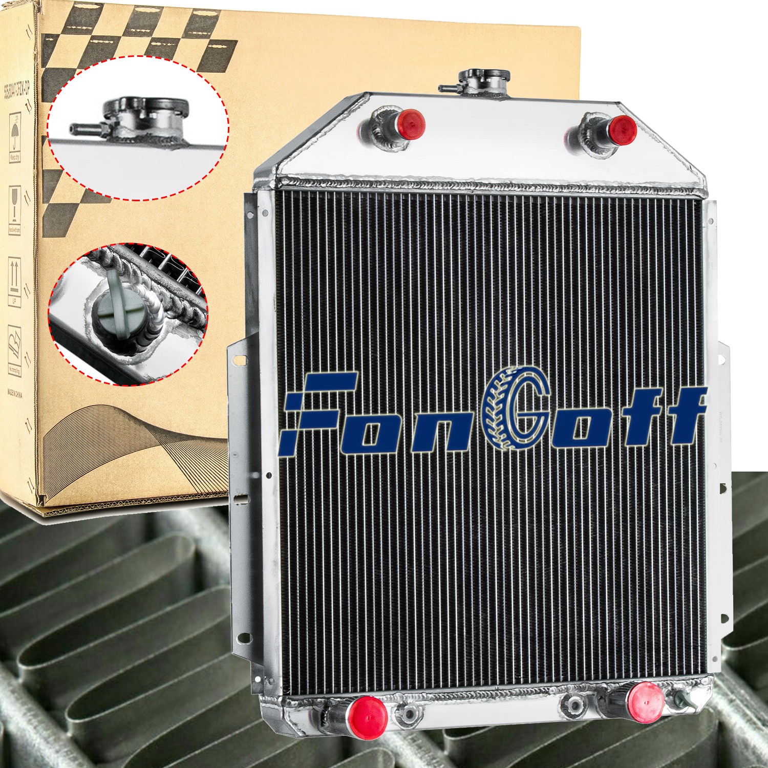 3 Row Aluminum Radiator Fits 1942-1950 Ford F1/F2/F3 Pickup Flathead NEW
